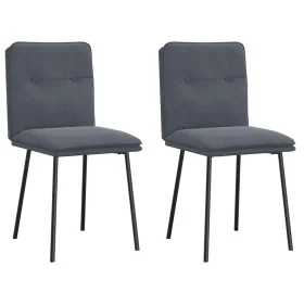 Sillas de comedor 2 unidades terciopelo gris oscuro de , Sillas de comedor - Ref: Foro24-4101310, Precio: 88,74 €, Descuento: %