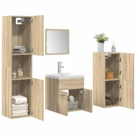 Juego de muebles de baño 5 pzas madera ingeniería roble Sonoma de , Muebles de baño - Ref: Foro24-3325020, Precio: 239,76 €, ...