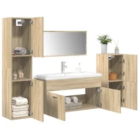 Juego de muebles de baño 5 pzas madera ingeniería roble Sonoma de , Muebles de baño - Ref: Foro24-3325022, Precio: 382,54 €, ...