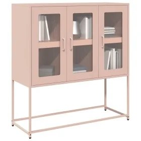 Aparador de acero laminado en frío rosa 100,5x39x107 cm de , Aparadores - Ref: Foro24-853405, Precio: 133,68 €, Descuento: %