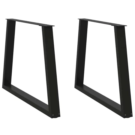 Patas mesa comedor forma V 2uds acero negro 100x(72-73,3) cm de , Patas para mesas - Ref: Foro24-4012580, Precio: 109,94 €, D...