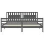 Estructura de cama con cabecero madera maciza gris 200x200 cm de vidaXL, Camas y somieres - Ref: Foro24-3194333, Precio: 185,...