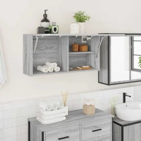 Armario de pared baño madera ingeniería gris sonoma 80x25x40 cm by , bathroom vanities - Ref: Foro24-860090, Price: 66,37 €, ...