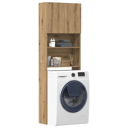 Armario lavadora madera ingeniería roble artesanal 64x24x190 cm de , Accesorios para lavadoras y secadoras - Ref: Foro24-8591...