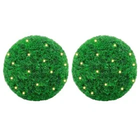Bolas de boj artificial con luces LED 2 unidades 27 cm by , artificial flora - Ref: Foro24-3335906, Price: 44,66 €, Discount: %