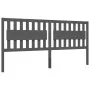 Estructura de cama con cabecero madera maciza gris 200x200 cm de vidaXL, Camas y somieres - Ref: Foro24-3194333, Precio: 185,...