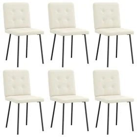 Sillas de comedor 6 unidades de terciopelo crema de , Sillas de comedor - Ref: Foro24-3315436, Precio: 294,20 €, Descuento: %