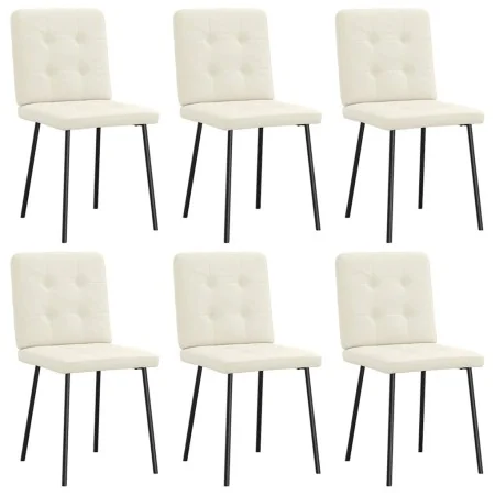 Sillas de comedor 6 unidades de terciopelo crema de , Sillas de comedor - Ref: Foro24-3315436, Precio: 294,20 €, Descuento: %