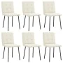 Sillas de comedor 6 unidades de terciopelo crema de , Sillas de comedor - Ref: Foro24-3315436, Precio: 294,20 €, Descuento: %