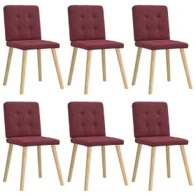 Sillas de comedor 6 unidades tela rojo tinto by , dining chairs - Ref: Foro24-3315441, Price: 288,54 €, Discount: %