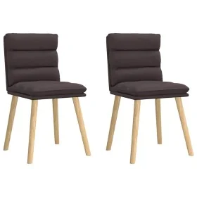 Sillas de comedor 2 unidades tela marrón oscuro de , Sillas de comedor - Ref: Foro24-4101297, Precio: 109,95 €, Descuento: %