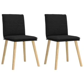 Sillas de comedor 2 unidades tela negro de , Sillas de comedor - Ref: Foro24-4101257, Precio: 109,08 €, Descuento: %