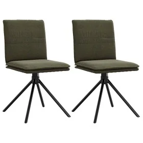 Silla de comedor cuero gamuza verde militar de , Sillas de comedor - Ref: Foro24-4101281, Precio: 113,63 €, Descuento: %