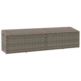 Caja de almacenaje de jardín ratán sintético gris 220x50x58 cm de , Cajas de almacenaje para exteriores - Ref: Foro24-4104076...
