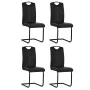 Sillas v oladizasde comedor 4 unidades cuero sintético negro de , Sillas de comedor - Ref: Foro24-246194, Precio: 292,75 €, D...