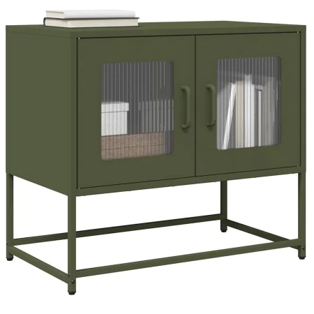 Mueble de TV acero laminado en frío verde oliva 68x39x60,5 cm de , Muebles TV - Ref: Foro24-853336, Precio: 72,45 €, Descuent...