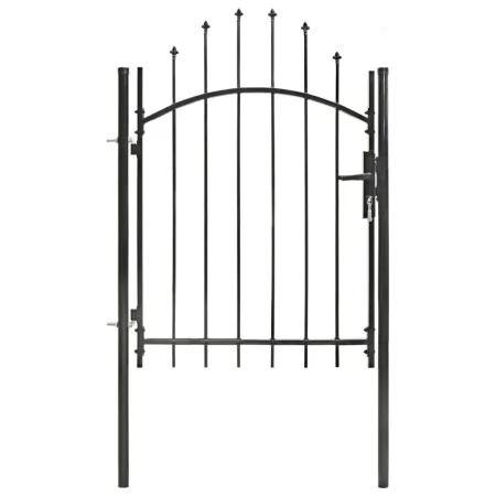 Puerta de jardín de acero negro 1x1,75 m de vidaXL, Puertas de jardín - Ref: Foro24-143059, Precio: 130,33 €, Descuento: %