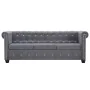 Sofá chesterfield de 3 plazas de terciopelo 199x75x72 cm gris de , Sofás - Ref: Foro24-247144, Precio: 692,27 €, Descuento: %