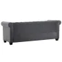 Sofá chesterfield de 3 plazas de terciopelo 199x75x72 cm gris de , Sofás - Ref: Foro24-247144, Precio: 692,27 €, Descuento: %