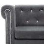 Sofá chesterfield de 3 plazas de terciopelo 199x75x72 cm gris de , Sofás - Ref: Foro24-247144, Precio: 692,27 €, Descuento: %