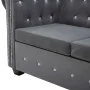 Sofá chesterfield de 3 plazas de terciopelo 199x75x72 cm gris de , Sofás - Ref: Foro24-247144, Precio: 692,27 €, Descuento: %