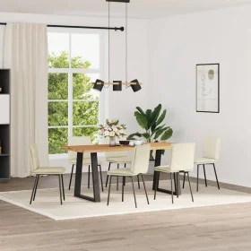 Sillas de comedor 6 unidades de terciopelo crema de , Sillas de comedor - Ref: Foro24-3315623, Precio: 263,93 €, Descuento: %