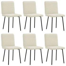 Sillas de comedor 6 unidades de terciopelo crema de , Sillas de comedor - Ref: Foro24-3315512, Precio: 250,14 €, Descuento: %