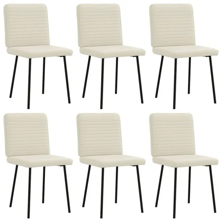 Sillas de comedor 6 unidades de terciopelo crema de , Sillas de comedor - Ref: Foro24-3315512, Precio: 250,14 €, Descuento: %