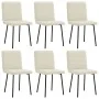 Sillas de comedor 6 unidades de terciopelo crema de , Sillas de comedor - Ref: Foro24-3315512, Precio: 250,14 €, Descuento: %