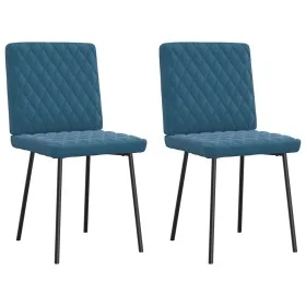 Sillas de comedor 2 unidades terciopelo azul de , Sillas de comedor - Ref: Foro24-4101113, Precio: 85,43 €, Descuento: %