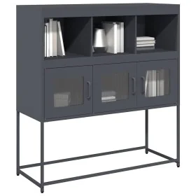 Aparador de acero laminado en frío antracita 100,5x39x107 cm by , Sideboards - Ref: Foro24-853418, Price: 118,89 €, Discount: %