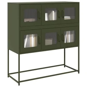 Aparador de acero laminado en frío verde oliva 100,5x39x107 cm by , Sideboards - Ref: Foro24-853426, Price: 137,14 €, Discoun...