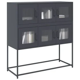 Aparador de acero laminado en frío antracita 100,5x39x107 cm de , Aparadores - Ref: Foro24-853424, Precio: 137,14 €, Descuent...
