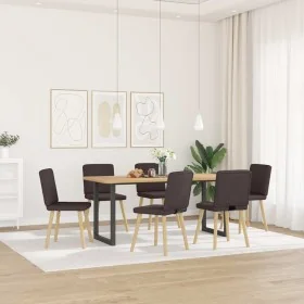 Sillas de comedor 6 unidades tela marrón oscuro de , Sillas de comedor - Ref: Foro24-3315571, Precio: 292,29 €, Descuento: %