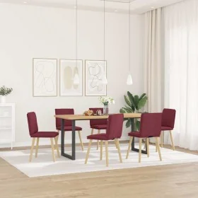 Sillas de comedor 6 unidades tela rojo tinto by , dining chairs - Ref: Foro24-3315628, Price: 314,58 €, Discount: %