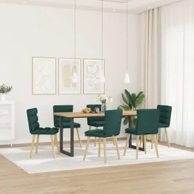 Sillas de comedor 6 unidades tela verde oscuro de , Sillas de comedor - Ref: Foro24-3315668, Precio: 317,98 €, Descuento: %