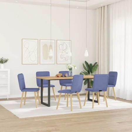 Sillas de comedor 6 uds tela azul jeans de , Sillas de comedor - Ref: Foro24-3315600, Precio: 299,32 €, Descuento: %