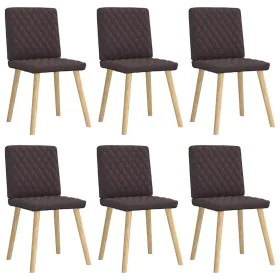 Sillas de comedor 6 unidades tela marrón oscuro de , Sillas de comedor - Ref: Foro24-3315495, Precio: 297,77 €, Descuento: %