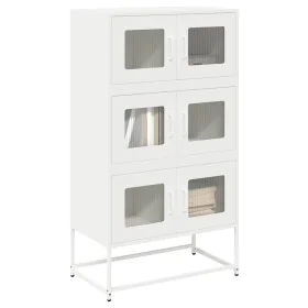 Aparador de acero blanco 68x39x123 cm de , Aparadores - Ref: Foro24-853355, Precio: 136,45 €, Descuento: %