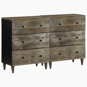Aparadores 2 uds de madera maciza de mango gris claro de , Taquillas y armarios de almacenamiento - Ref: Foro24-3310016, Prec...