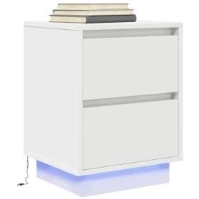 Mesilla de noche con luces LED blanca 38x34x50 cm by , Nightstands - Ref: Foro24-861283, Price: 57,22 €, Discount: %
