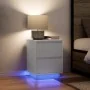 Mesilla de noche con luces LED blanca 38x34x50 cm by , Nightstands - Ref: Foro24-861283, Price: 57,22 €, Discount: %