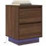 Mesilla de noche con luces LED roble marrón 38x34x50 cm by , Nightstands - Ref: Foro24-861295, Price: 58,25 €, Discount: %