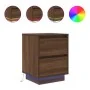 Mesilla de noche con luces LED roble marrón 38x34x50 cm by , Nightstands - Ref: Foro24-861295, Price: 58,25 €, Discount: %