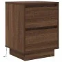Mesilla de noche con luces LED roble marrón 38x34x50 cm by , Nightstands - Ref: Foro24-861295, Price: 58,25 €, Discount: %