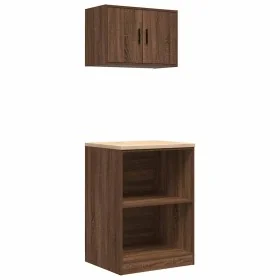 Armarios 2 uds para garaje madera ingeniería marrón roble de , Armarios industriales - Ref: Foro24-3328284, Precio: 100,43 €,...