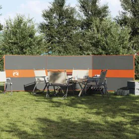Cortaviento de camping impermeable gris naranja 490x123 cm de , Paravientos - Ref: Foro24-4009656, Precio: 33,67 €, Descuento: %