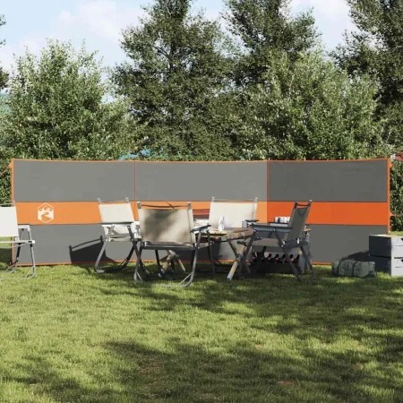 Cortaviento de camping impermeable gris naranja 490x123 cm de , Paravientos - Ref: Foro24-4009656, Precio: 33,67 €, Descuento: %