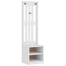 Perchero de entrada SANDENS madera pino blanco 45x40x159,5 cm by , Benches for halls and storage - Ref: Foro24-4010480, Price...
