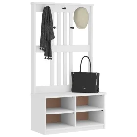 Perchero de entrada SANDENS madera pino blanco 87x40x159,5 cm von , Bänke für Hallen und Lager - Ref: Foro24-4010489, Preis: ...